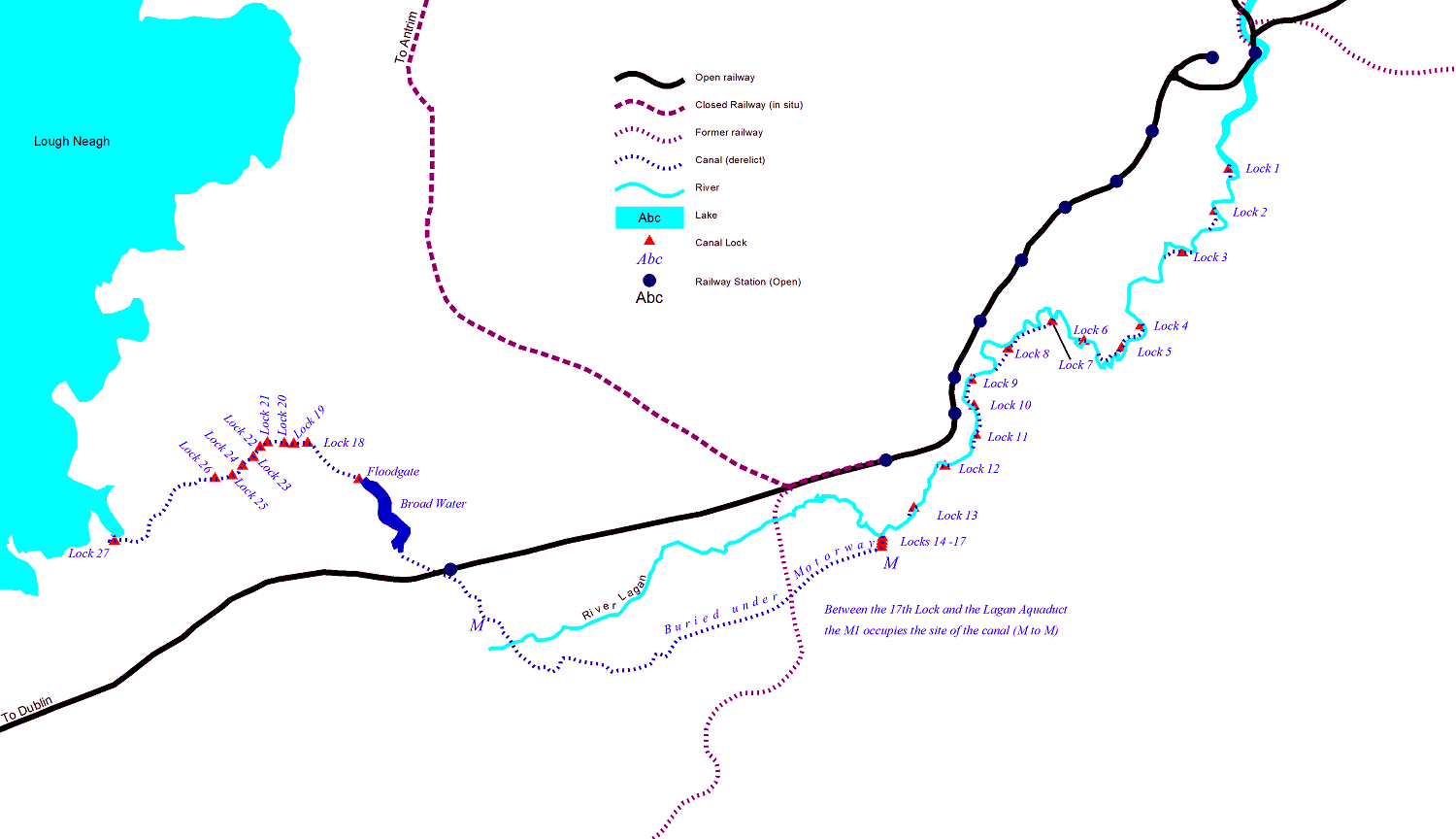 Map of the Lagan Navigation